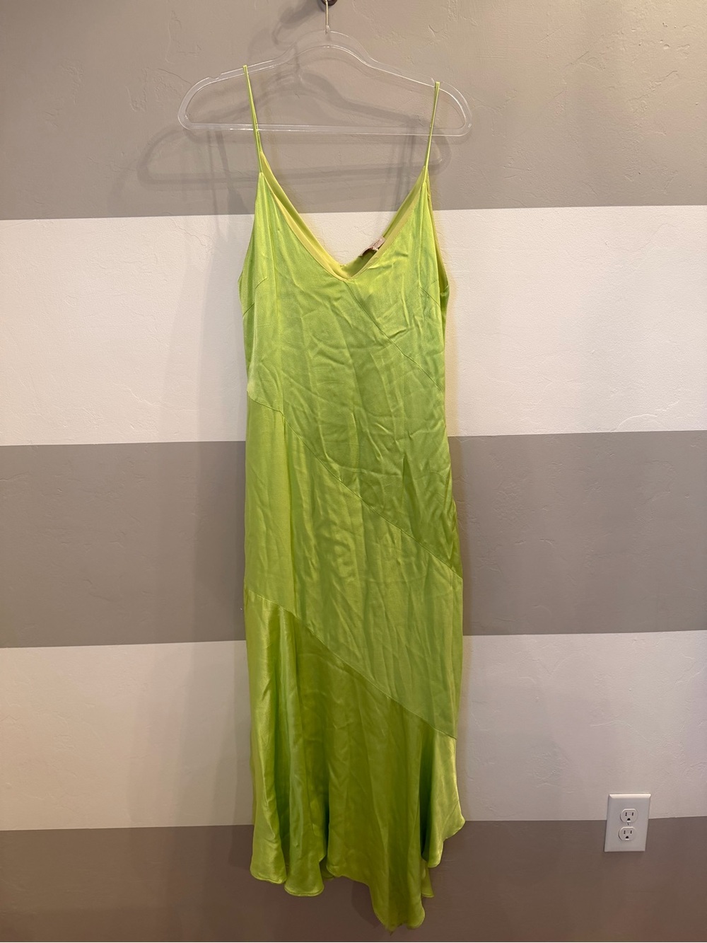 Ciebon Reclectic NWT Lime Slip Midi Dress with Spaghetti Straps med